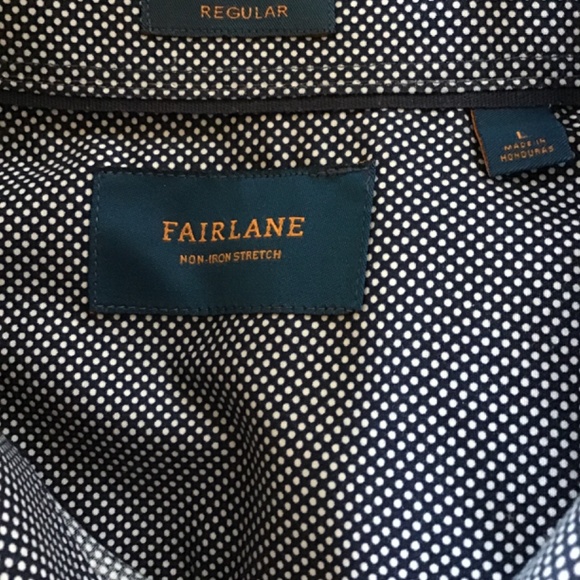 Fairlane long sleeve shirt navy blue polka dot - Picture 2 of 3